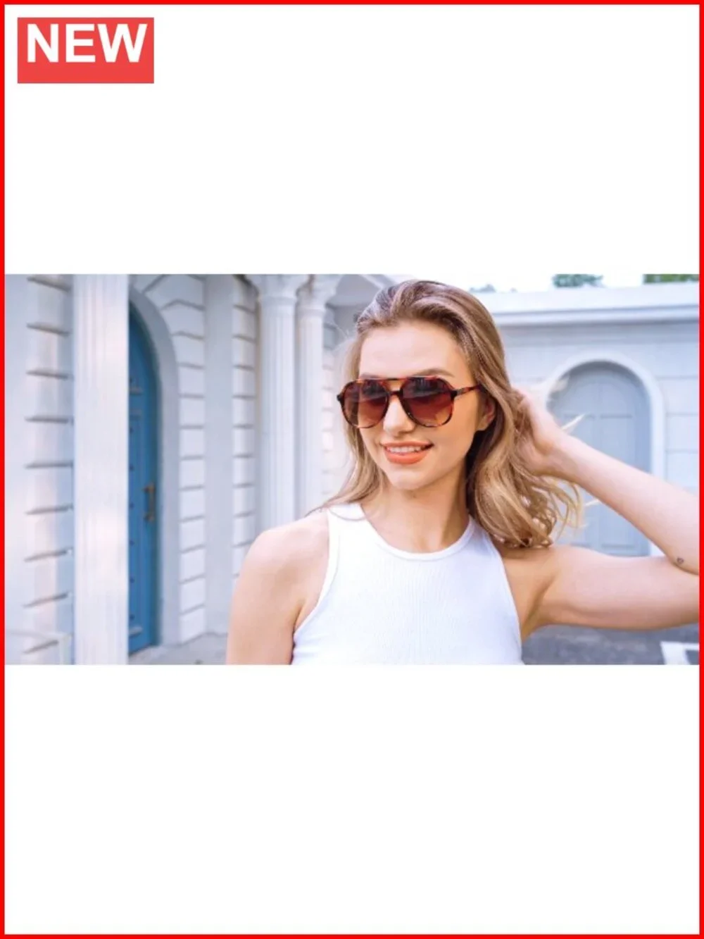 Retro Square Aviator Sunglasses with Double Bridge UV400 Protection